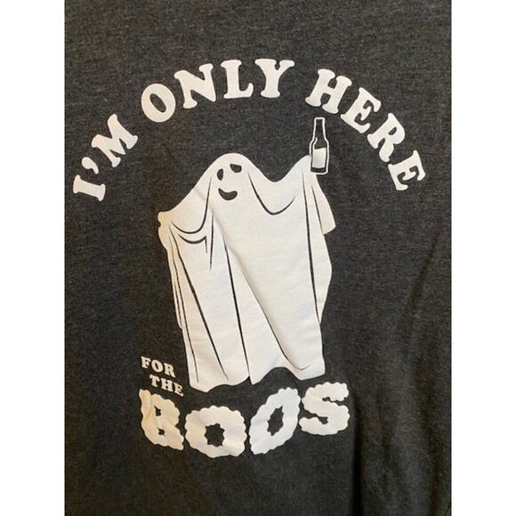 "I'm Only Here for the Boos" Shirt Sz S Black, White Print - Picture 2 of 5